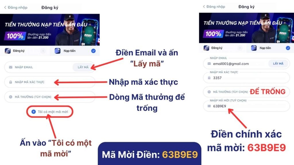 Giao diện đăng ký tài khoản WPT