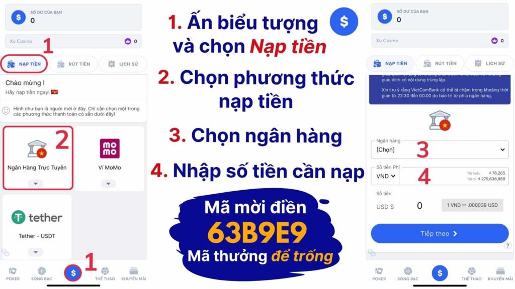 Hướng dẫn nạp tiền vào tài khoản WPT Global