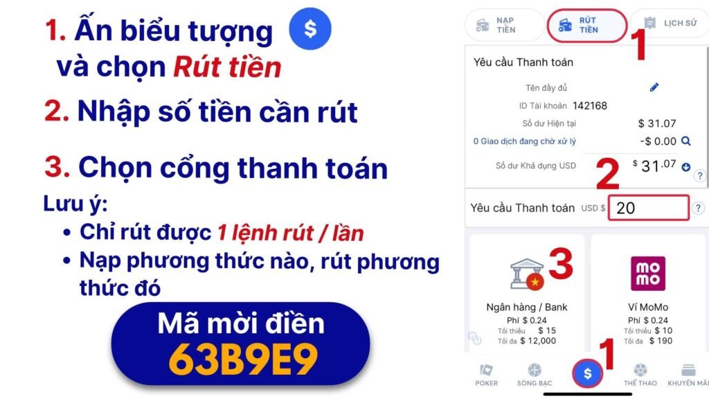 Hướng dẫn rút tiền từ tài khoản WPT Global