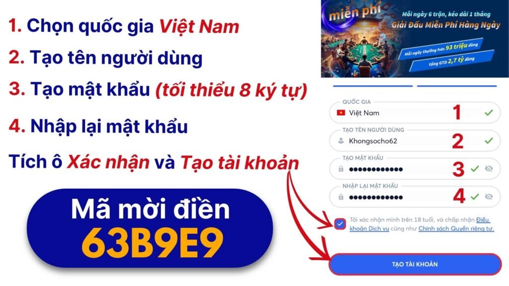 Tạo tài khoản đăng nhập và mật khẩu WPT Global
